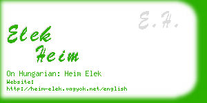 elek heim business card